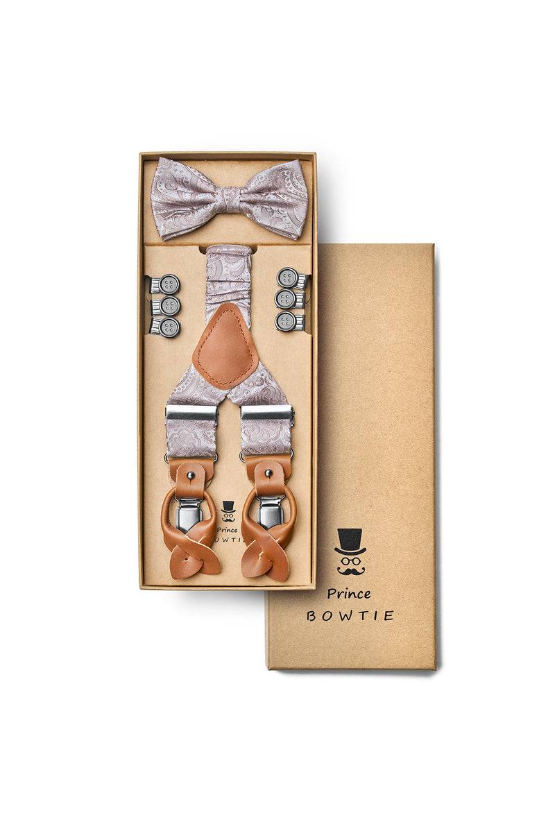Prince Bowtie Hosenträger Set aus 100% Seide Paisleydesign