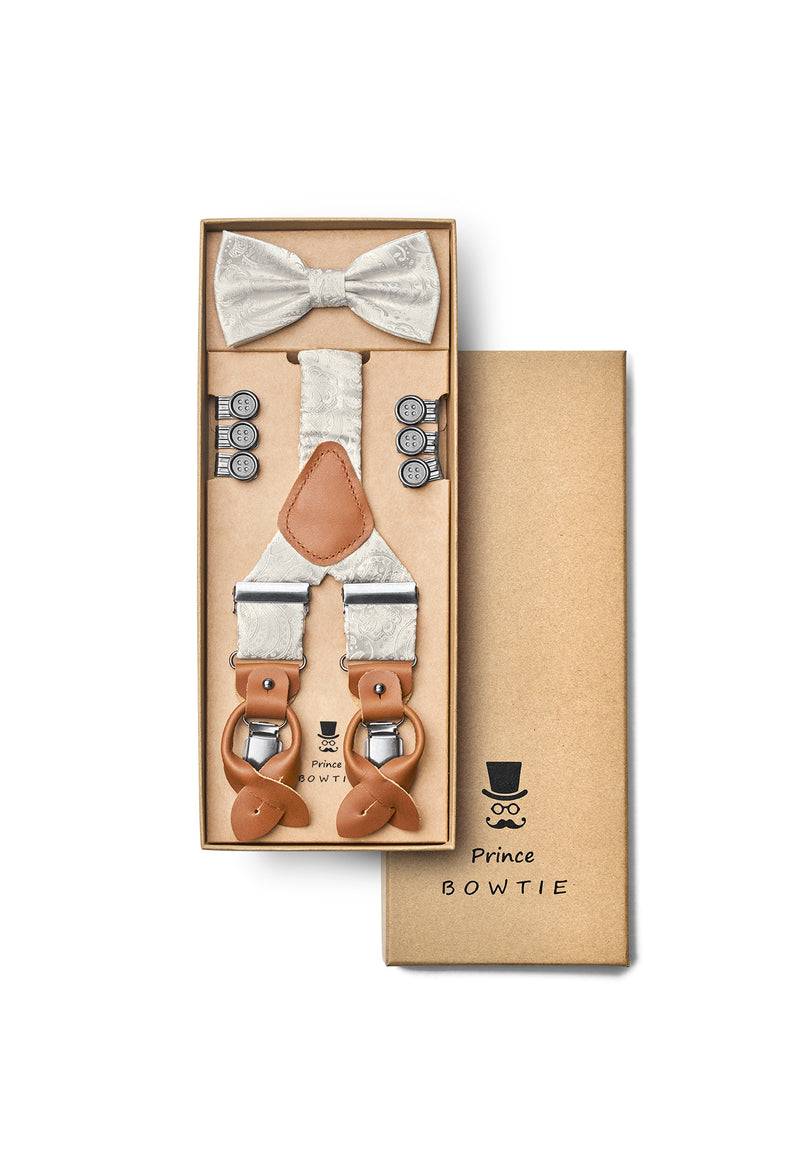 Prince Bowtie Hosenträger Set aus 100% Seide Paisleydesign