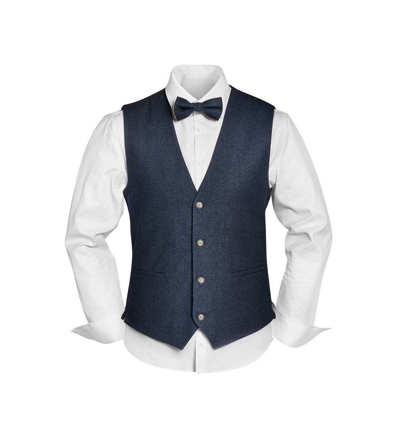 Prince Bowtie Vintage-Outfit inklusive Weste, Fliege & Einstecktuch in Wollmischung