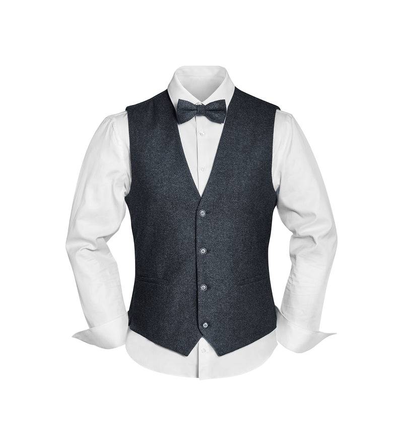 Prince Bowtie Vintage-Outfit inklusive Weste, Fliege & Einstecktuch in Wollmischung
