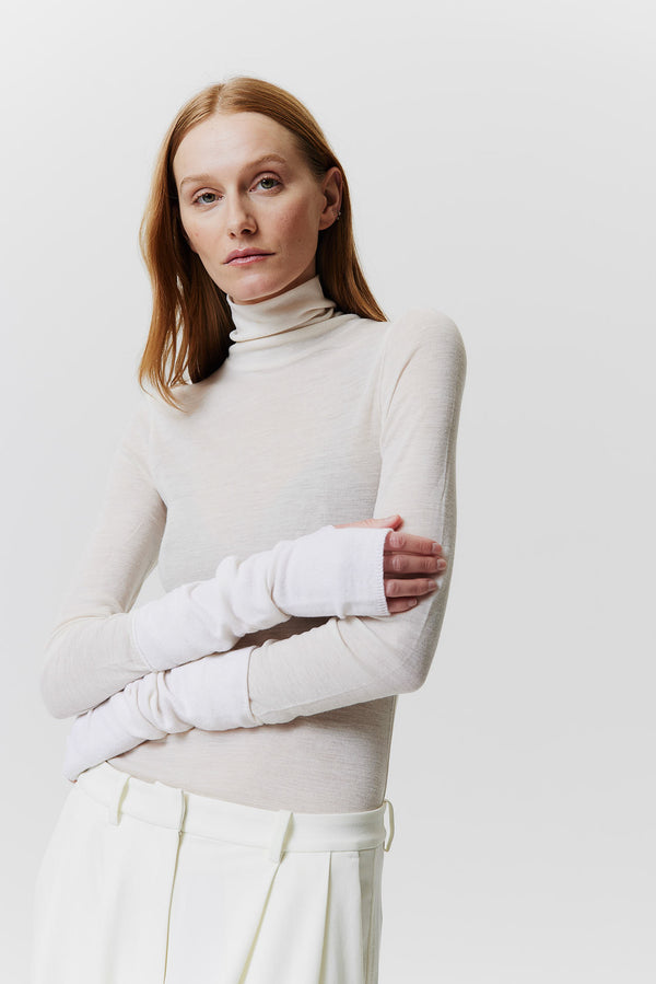Prinz Berlin Kaschmir Arm Warmers Fine Knit Off-White