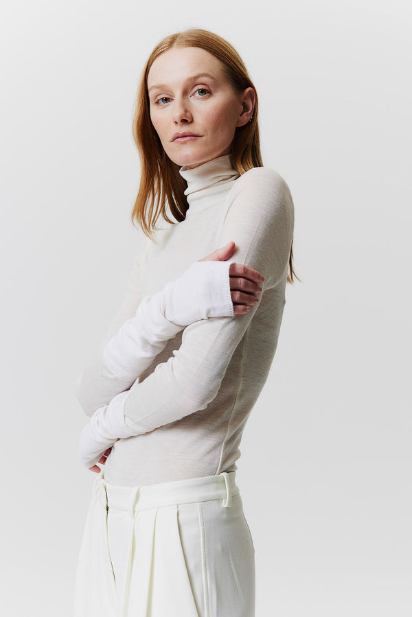 Prinz Berlin Kaschmir Arm Warmers Fine Knit Off-White