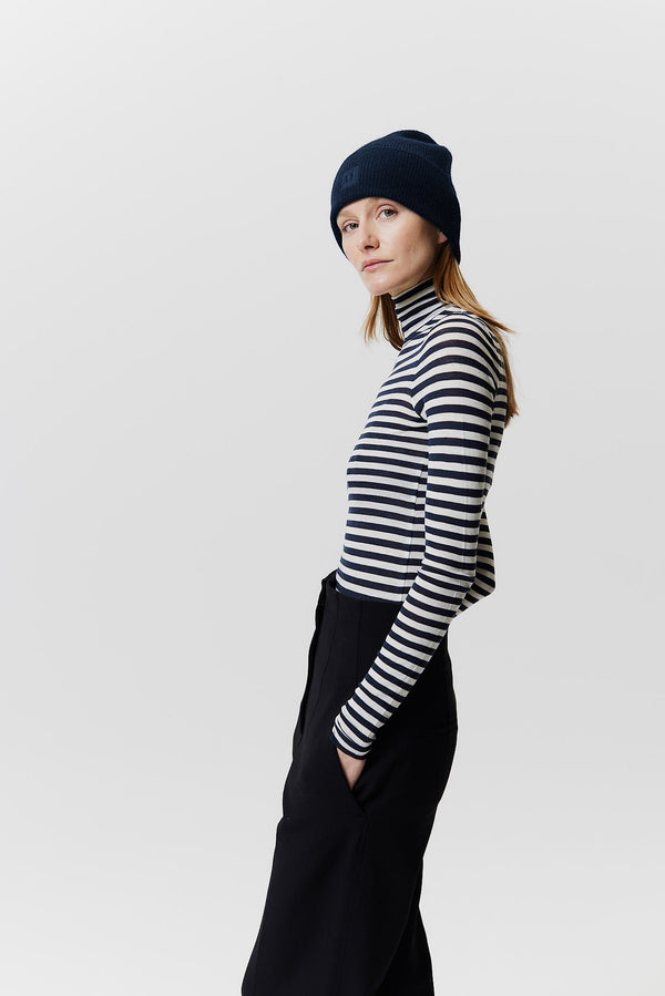 Prinz Berlin Kaschmir Beanie Classic Knit Dunkelblau