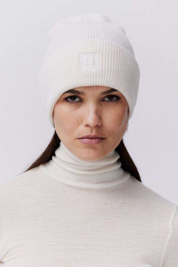 Prinz Berlin Kaschmir Beanie Classic Knit Off-White