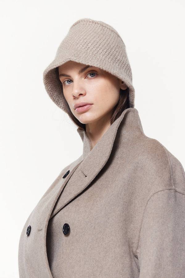 Prinz Berlin Kaschmir Bucket Hat Hand Crochet Beige