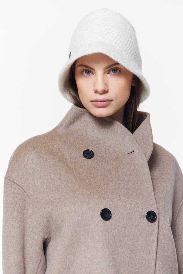 Prinz Berlin Kaschmir Bucket Hat Hand Crochet Weiß