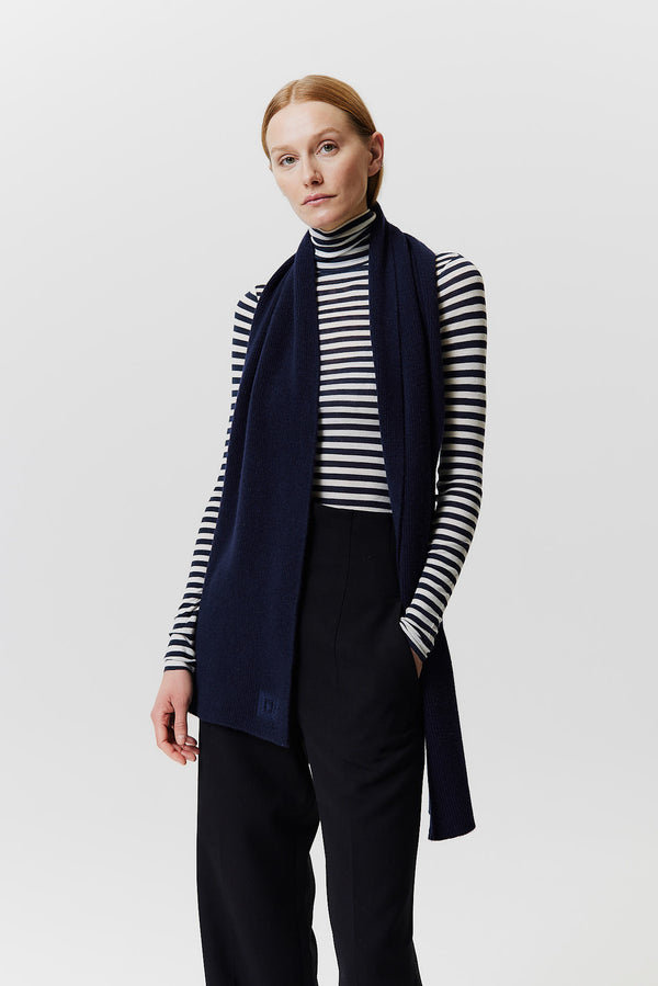 Prinz Berlin Kaschmir Schal Classic Knit Dunkelblau