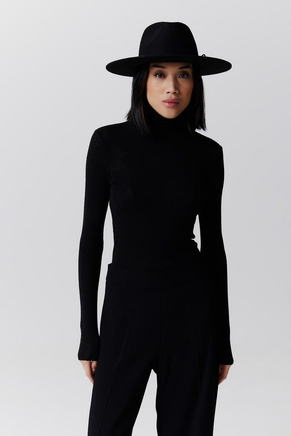 Prinz Berlin Merino Fedora Hut Classic Brim Schwarz