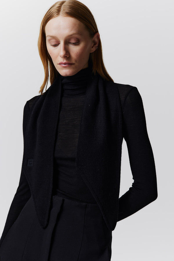 Prinz Berlin Kaschmir Bandeau Fine Knit Schwarz