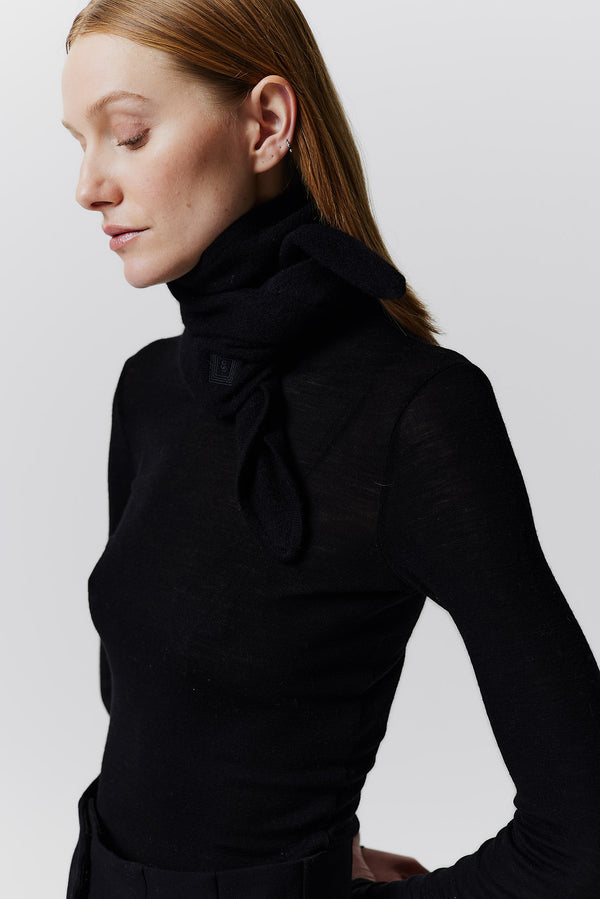 Prinz Berlin Kaschmir Bandeau Fine Knit Schwarz