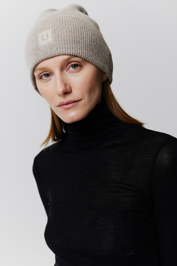 Prinz Berlin Kaschmir Beanie Classic Knit Beige