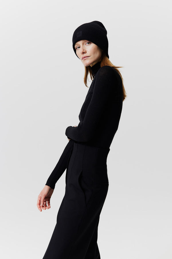 Prinz Berlin Kaschmir Beanie Classic Knit Schwarz