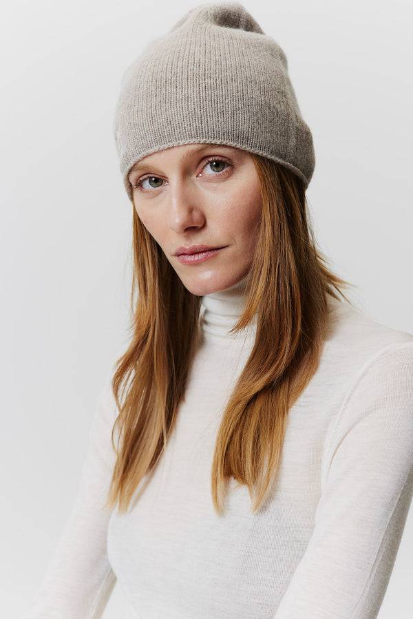 Prinz Berlin Kaschmir Beanie Fine Knit Beige