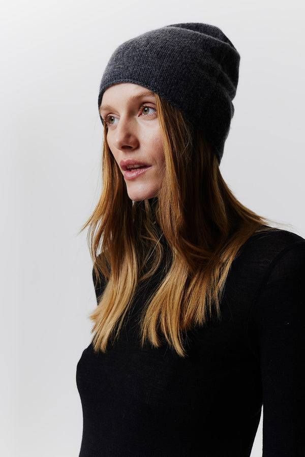 Prinz Berlin Kaschmir Beanie Fine Knit Graphit