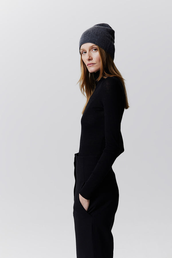 Prinz Berlin Kaschmir Beanie Fine Knit Graphit