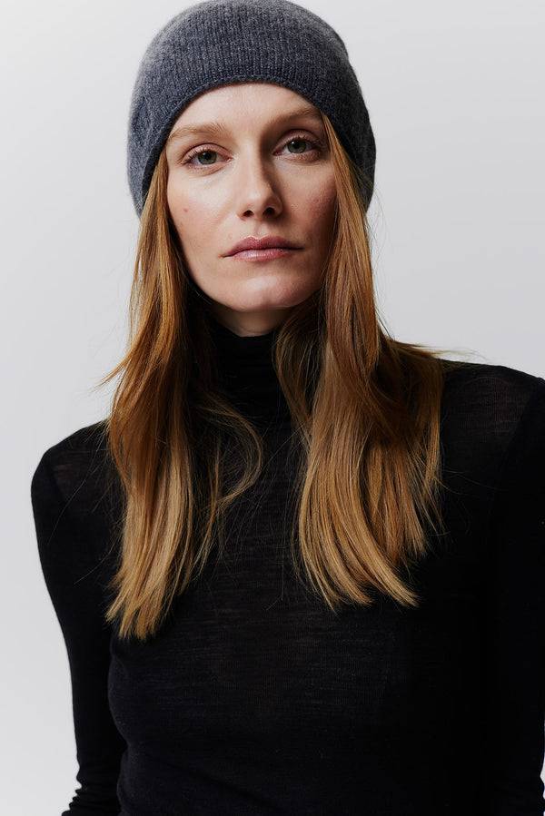 Prinz Berlin Kaschmir Beanie Fine Knit Graphit