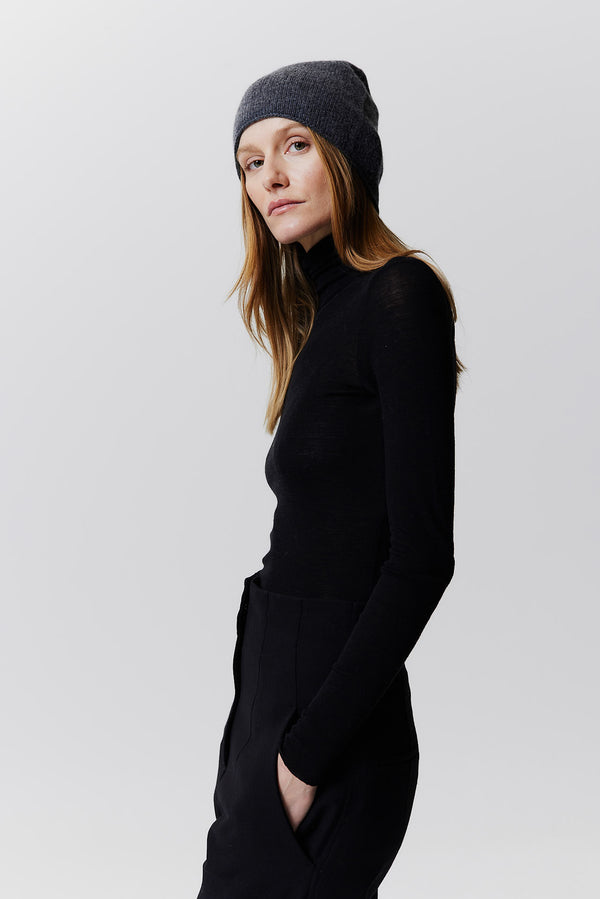 Prinz Berlin Kaschmir Beanie Fine Knit Graphit