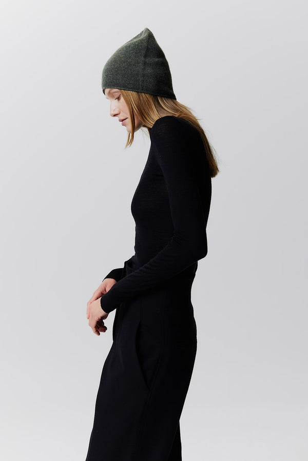 Prinz Berlin Kaschmir Beanie Fine Knit Grün