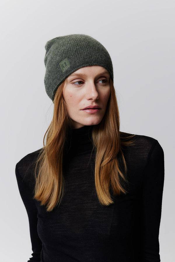 Prinz Berlin Kaschmir Beanie Fine Knit Grün