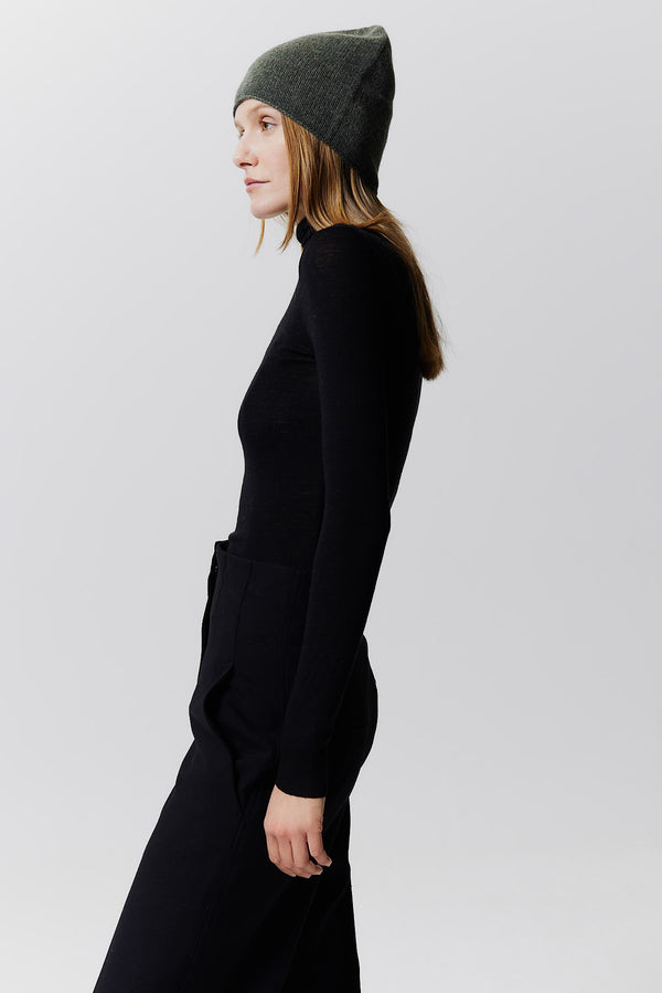 Prinz Berlin Kaschmir Beanie Fine Knit Grün