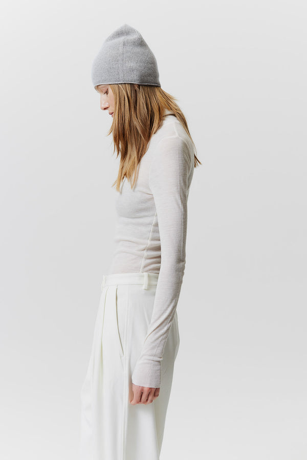Prinz Berlin Kaschmir Beanie Fine Knit Hellgrau