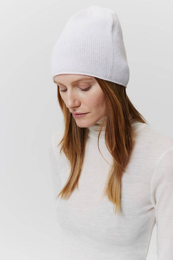 Prinz Berlin Kaschmir Beanie Fine Knit Off-White
