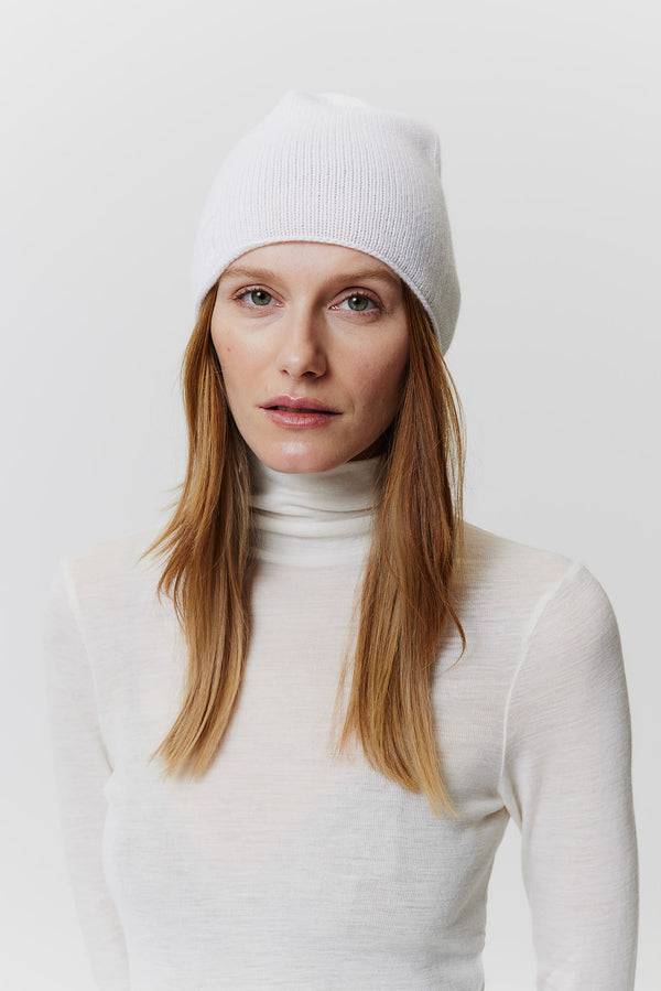 Prinz Berlin Kaschmir Beanie Fine Knit Off-White