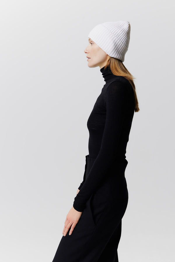 Prinz Berlin Kaschmir Beanie Rib Knit Off-White