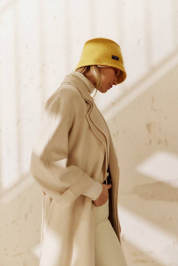 Prinz Berlin Kaschmir Bucket Hat Hand Crochet Gelb