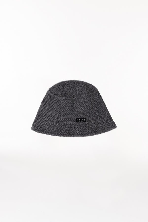 Prinz Berlin Kaschmir Bucket Hat Hand Crochet Grau