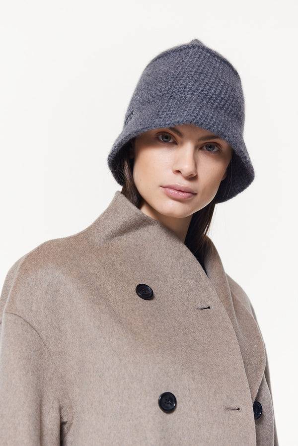 Prinz Berlin Kaschmir Bucket Hat Hand Crochet Grau