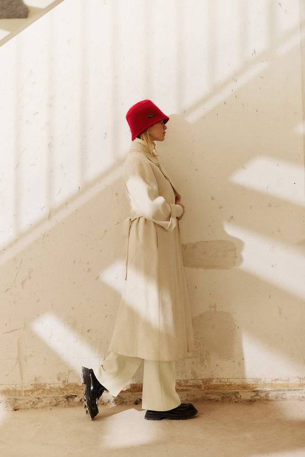 Prinz Berlin Kaschmir Bucket Hat Hand Crochet Rot