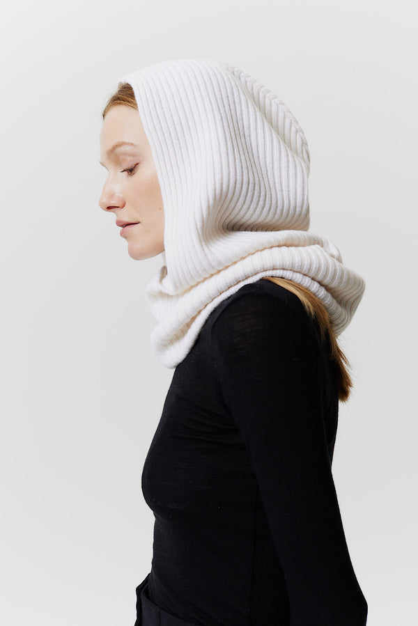 Prinz Berlin Kaschmir Hood Rib Knit Off-White