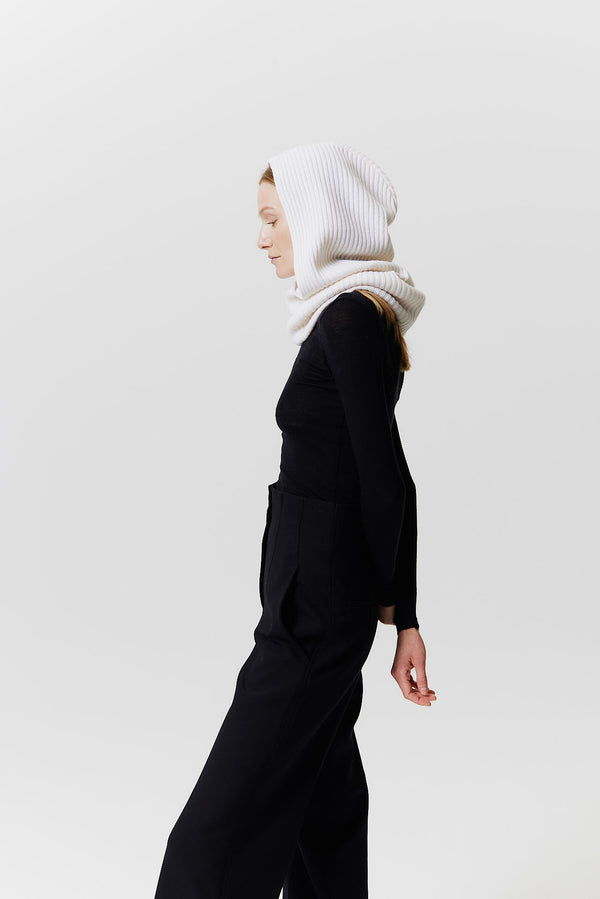 Prinz Berlin Kaschmir Hood Rib Knit Off-White