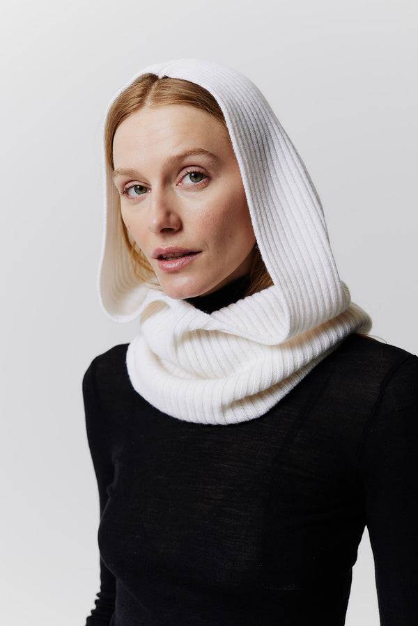 Prinz Berlin Kaschmir Hood Rib Knit Off-White