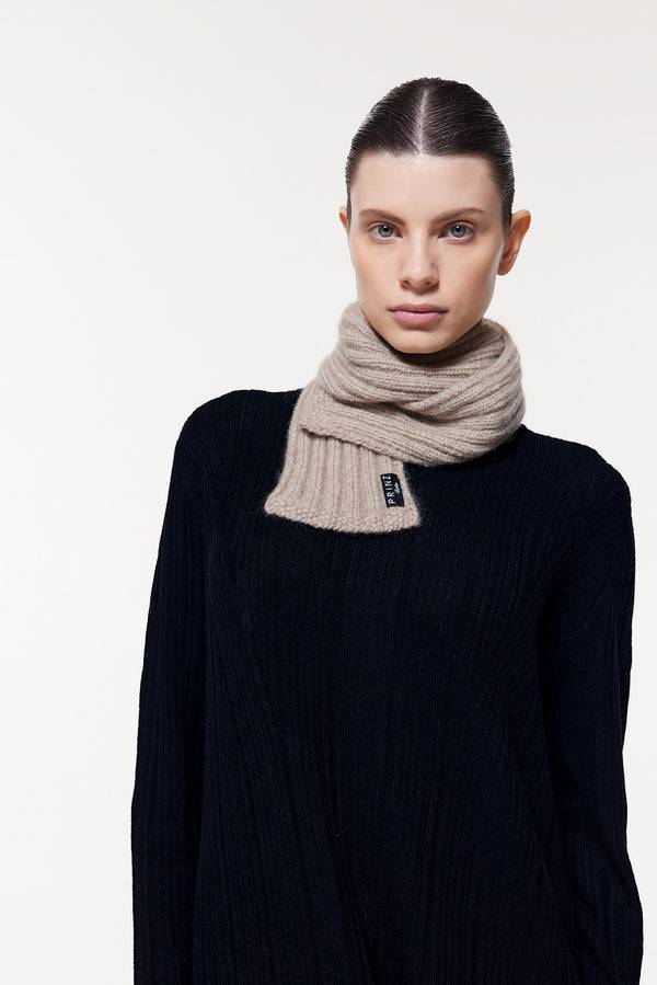 Prinz Berlin Kaschmir Kurzschal Hand Knit Beige