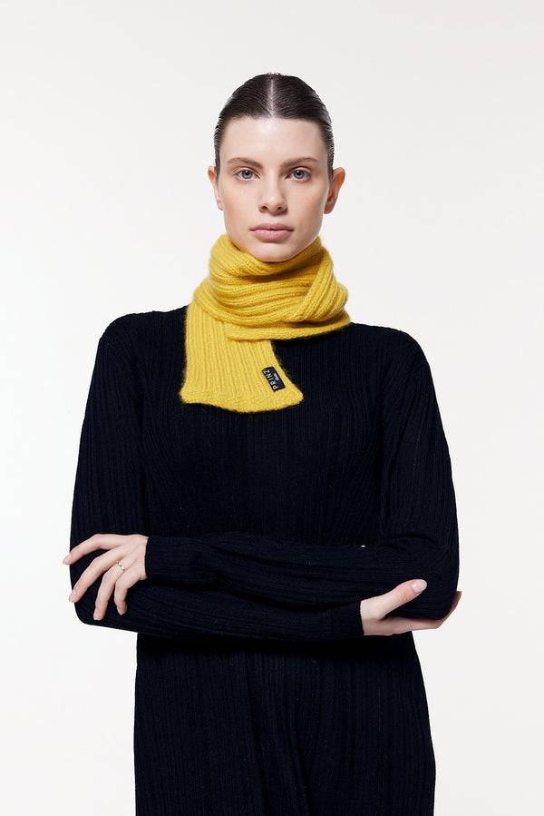 Prinz Berlin Kaschmir Kurzschal Hand Knit Gelb