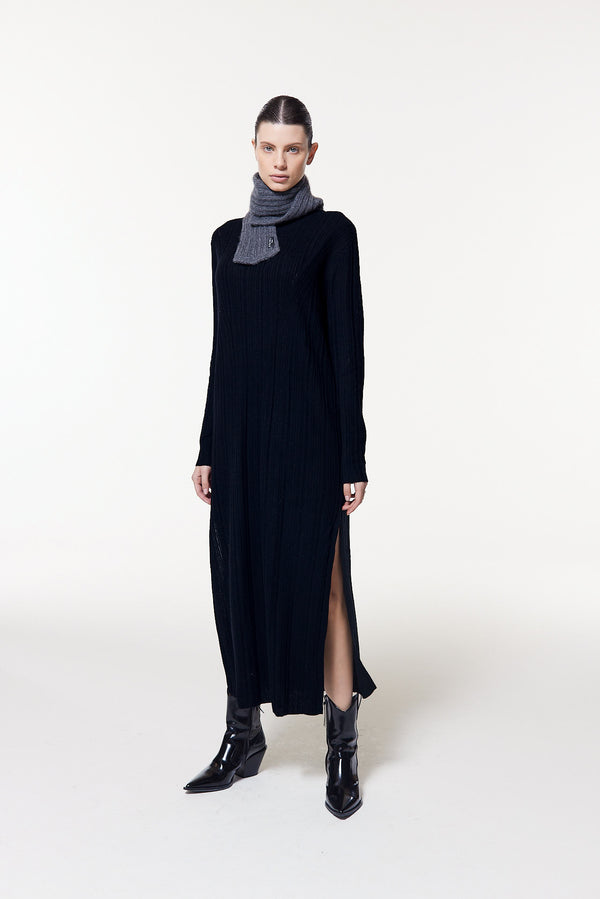 Prinz Berlin Kaschmir Kurzschal Hand Knit Grau