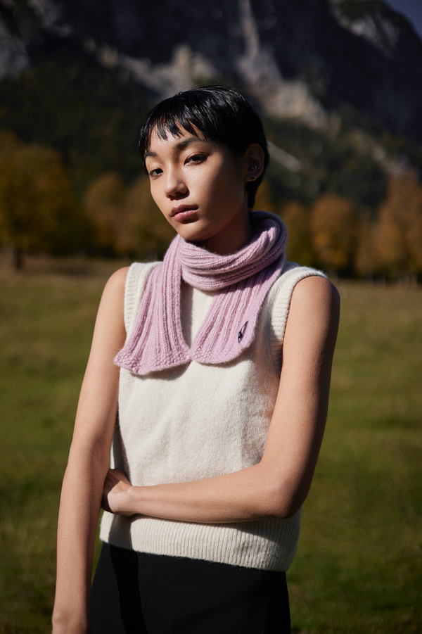 Prinz Berlin Kaschmir Kurzschal Hand Knit Rosa