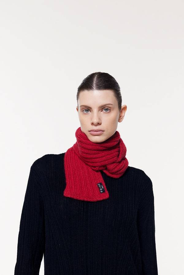 Prinz Berlin Kaschmir Kurzschal Hand Knit Rot