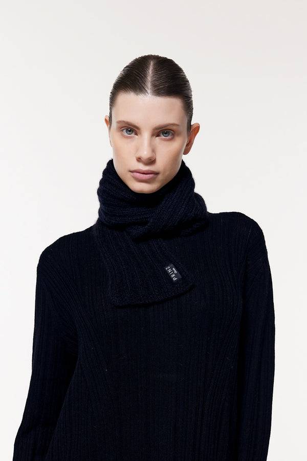 Prinz Berlin Kaschmir Kurzschal Hand Knit Schwarz