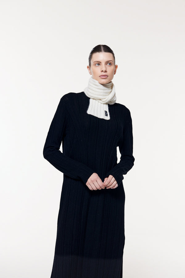 Prinz Berlin Kaschmir Kurzschal Hand Knit Weiß