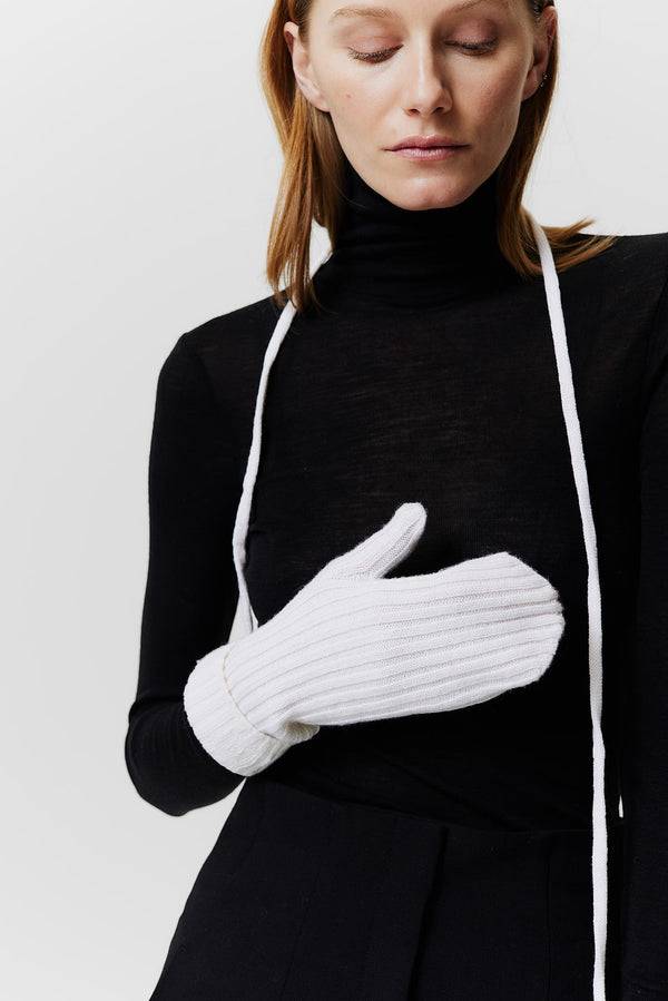 Prinz Berlin Kaschmir Mittens Rib Knit Off-White