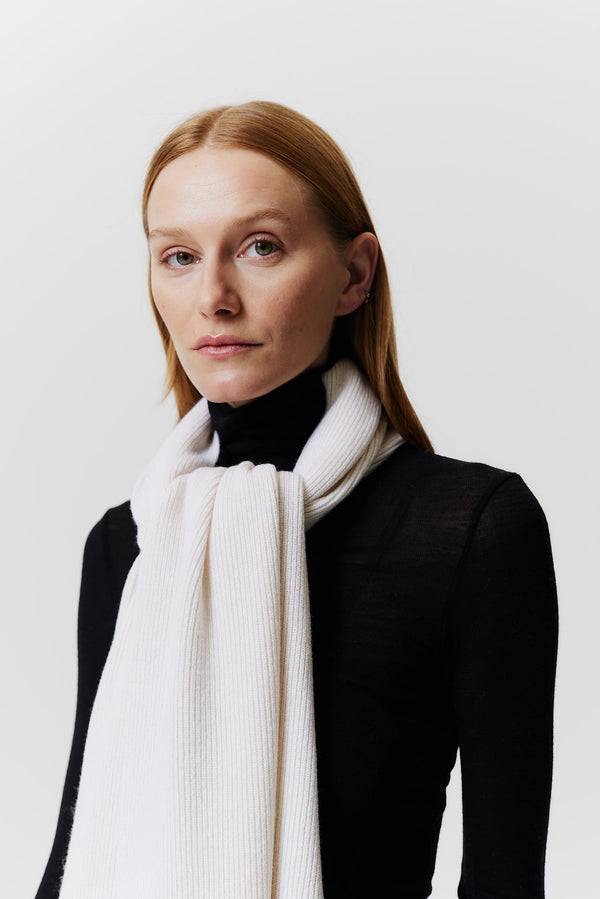 Prinz Berlin Kaschmir Schal Classic Knit Off-White