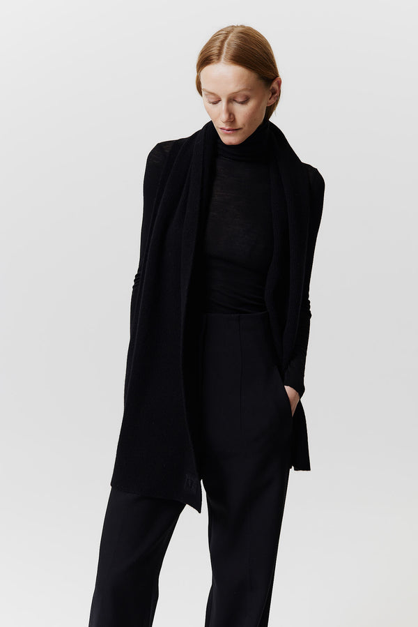 Prinz Berlin Kaschmir Schal Classic Knit Schwarz