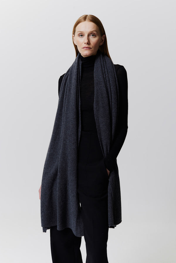 Prinz Berlin Kaschmir Schal Fine Knit Graphit