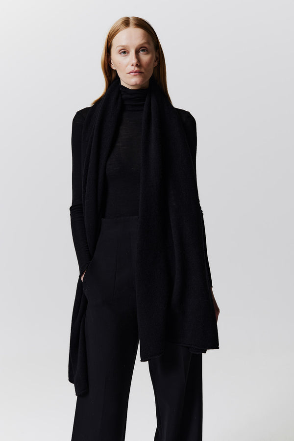 Prinz Berlin Kaschmir Schal Fine Knit Schwarz