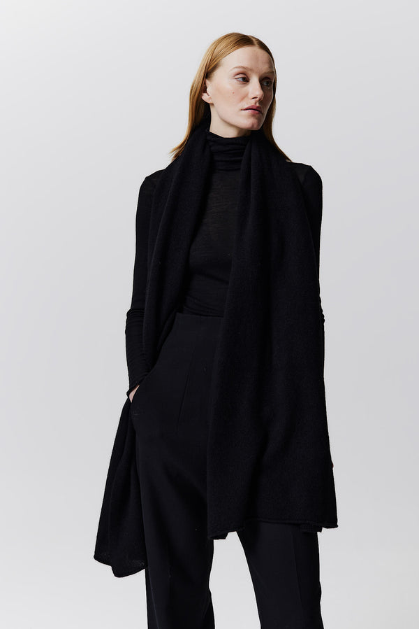 Prinz Berlin Kaschmir Schal Fine Knit Schwarz