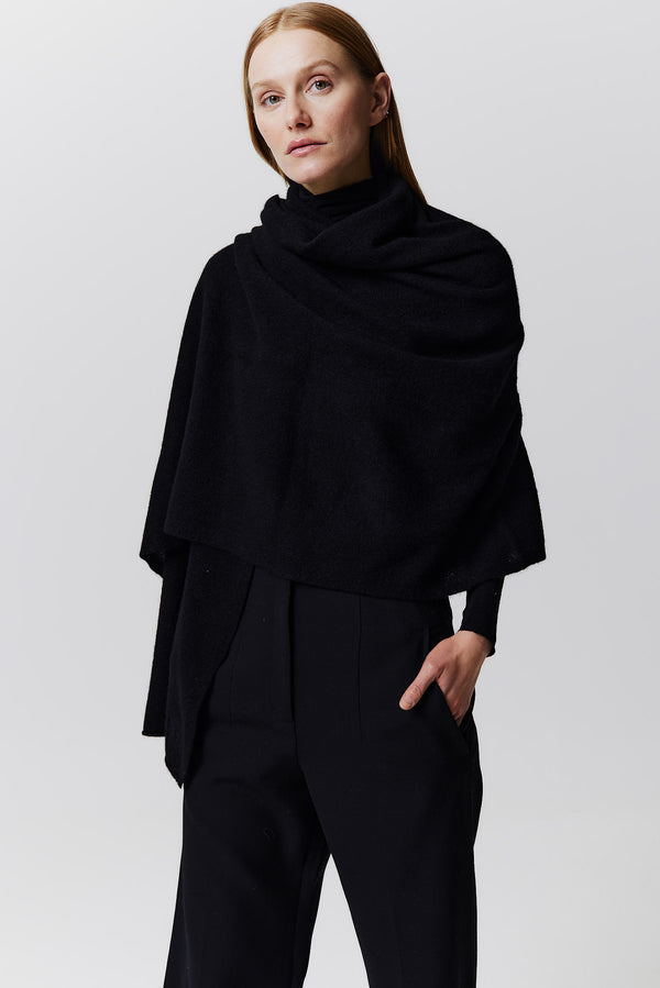 Prinz Berlin Kaschmir Schal Fine Knit Schwarz