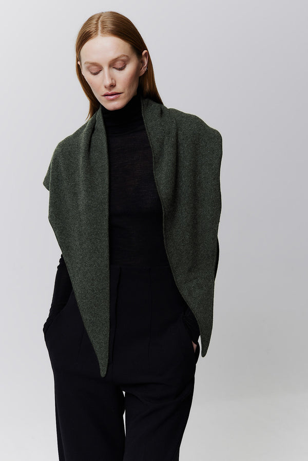 Prinz Berlin Kaschmir Triangle Fine Knit Grün